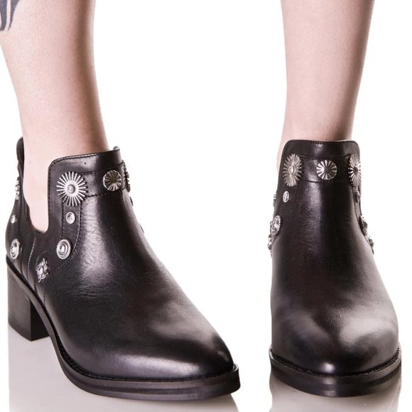 E8 by Miista New Womens Boots Stud Embellished Booties Leather BLACK NIB OCTAVIA - Picture 8 of 17